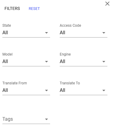 When you click the Filter icon, new tools display that help you narrow the list of your instances, and let you find the information you need more easily.