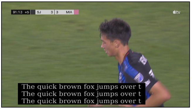 Sample display in Caption Decoder mode