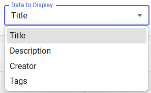 The LEXI Scheduler's Data to Display menu