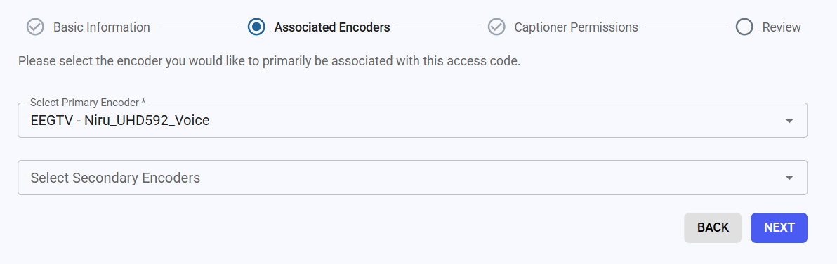 Associated Encoders — primary encoder