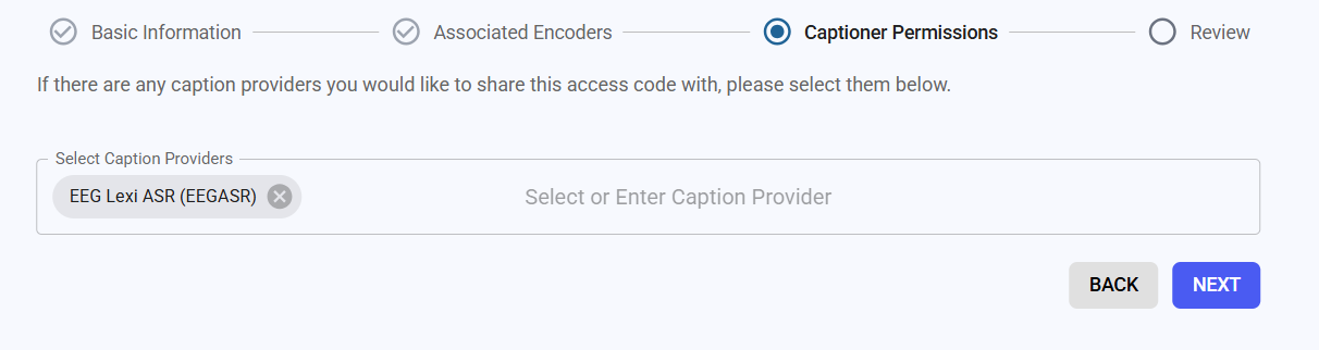 Captioner Permissions — share with EEG Lexi ASR (EEGASR)