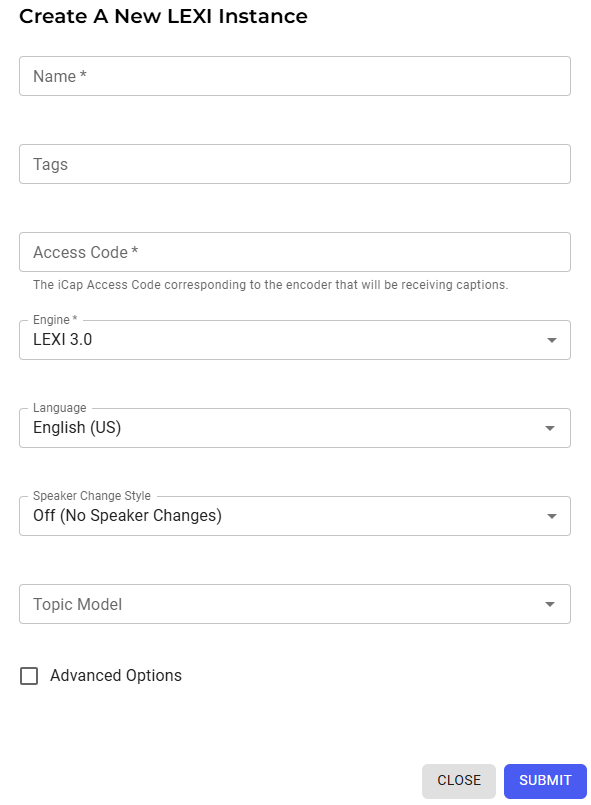 Create A New LEXI Instance